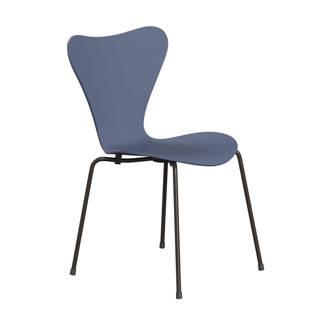 Sedia Fritz Hansen 3107 non uffolisca, bronzo marrone/blu laccato