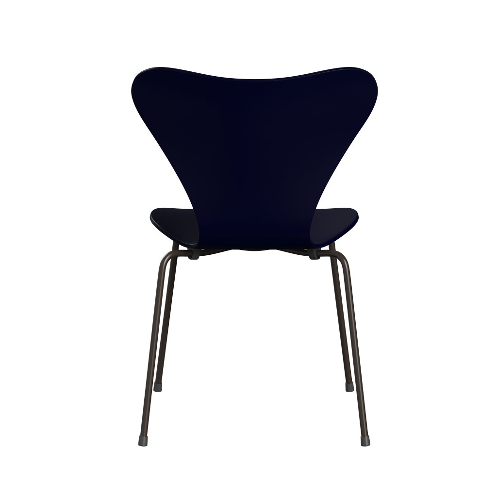 Fritz Hansen 3107 Stuhl ungepolstert, Braunbronze/Mitternachtsblau lackiert