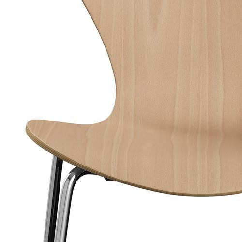 Fritz Hansen 3107 Stol UnupHolstered, Chrome/Beech Finer Natural