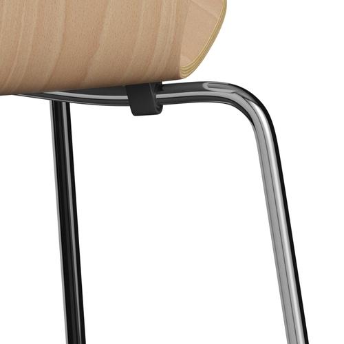 Fritz Hansen 3107 sedia non uffolstere, impiallacciatura cromata/faggio naturale