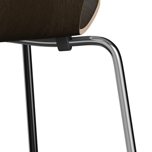 Fritz Hansen 3107 sedia non ufflorata, rivestimento di quercia color cromo/scuro naturale