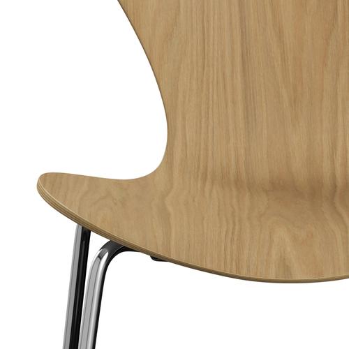 Fritz Hansen 3107 Stol Unupholstered, Chrome/Oak Finer Natural