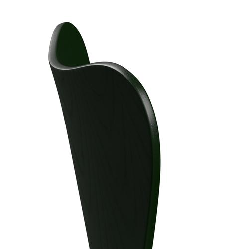 Sedia Fritz Hansen 3107 non uffolstere, cromata/tintura di cenere sempreverde