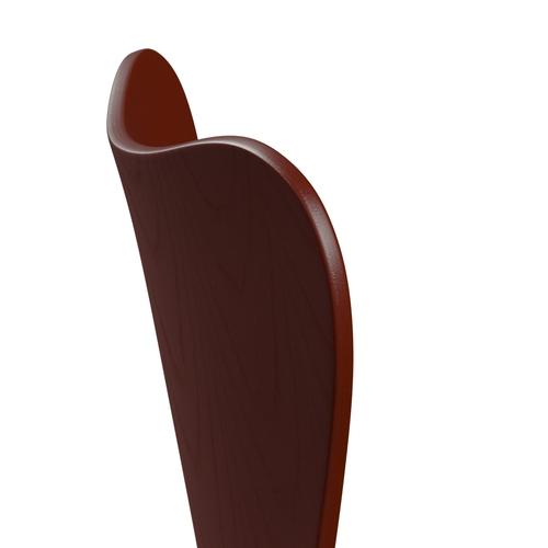 Fritz Hansen 3107 chaise unophastered, chrome / teint cendre rouge vénitien rouge