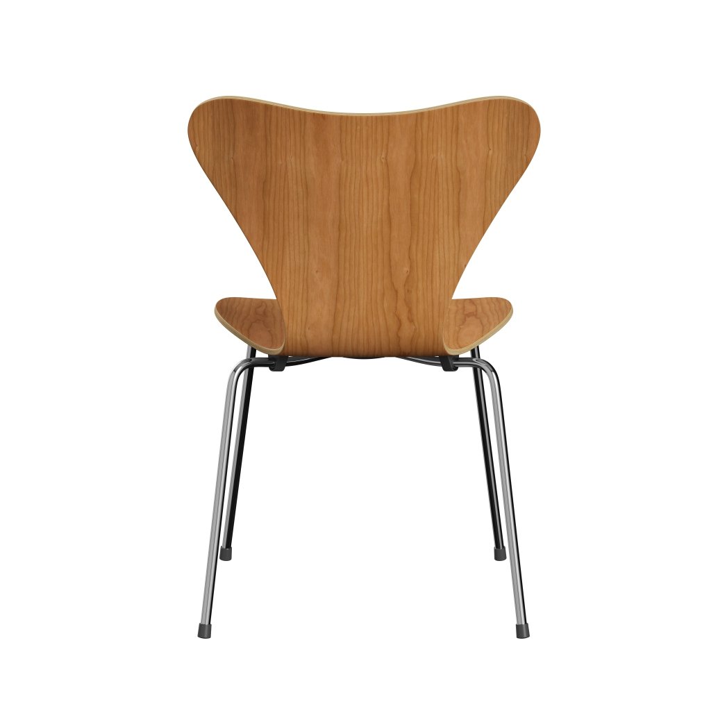 Fritz Hansen 3107 stoel niet -gestoffeerd, Chrome/Cherry Fineer Natural