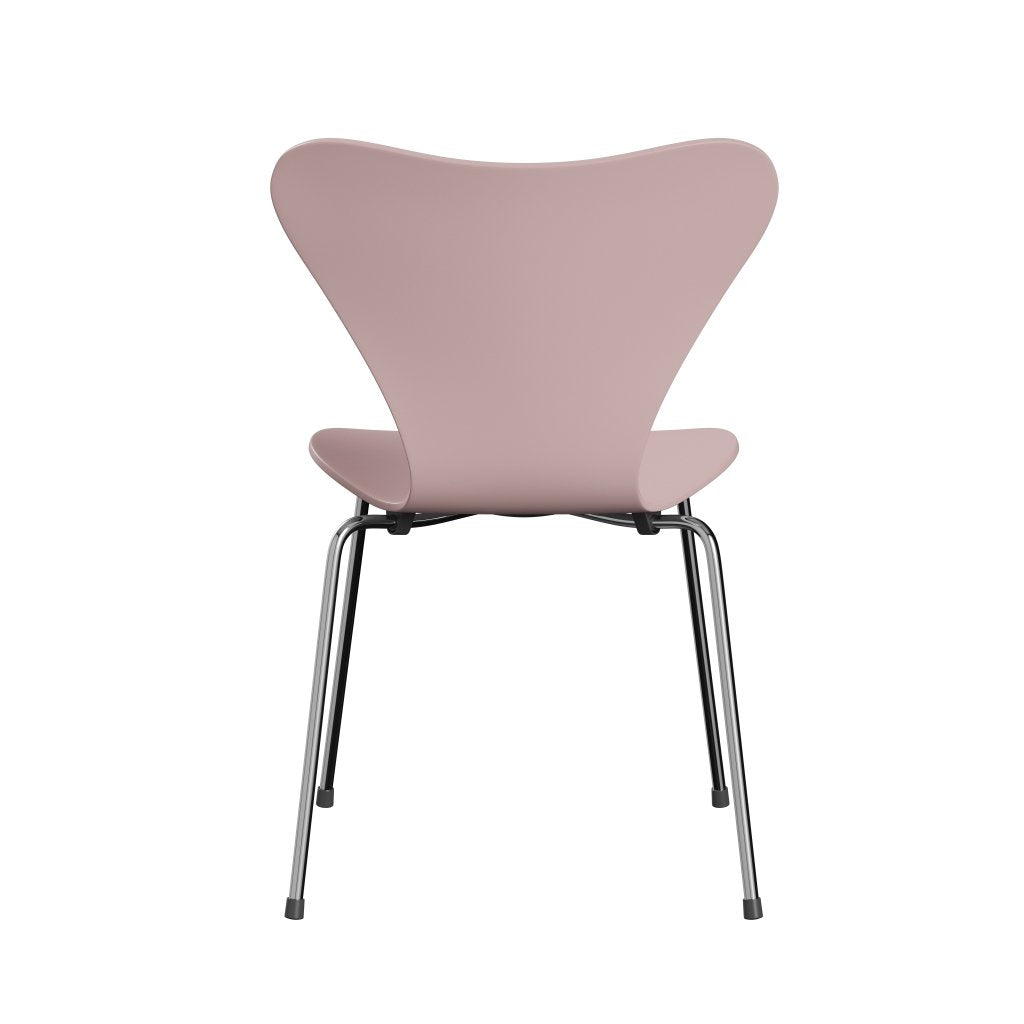 Fritz Hansen 3107 chaise unophastered, chrome / laquée rose pâle