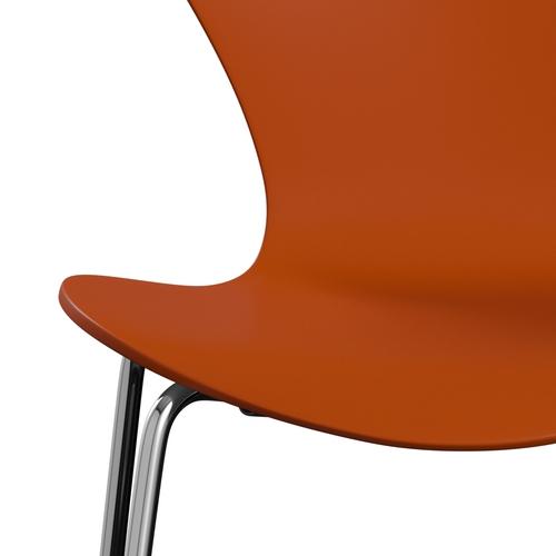 Fritz Hansen 3107 stoel niet -gestoffeerd, chroom/gelakt paradijs oranje