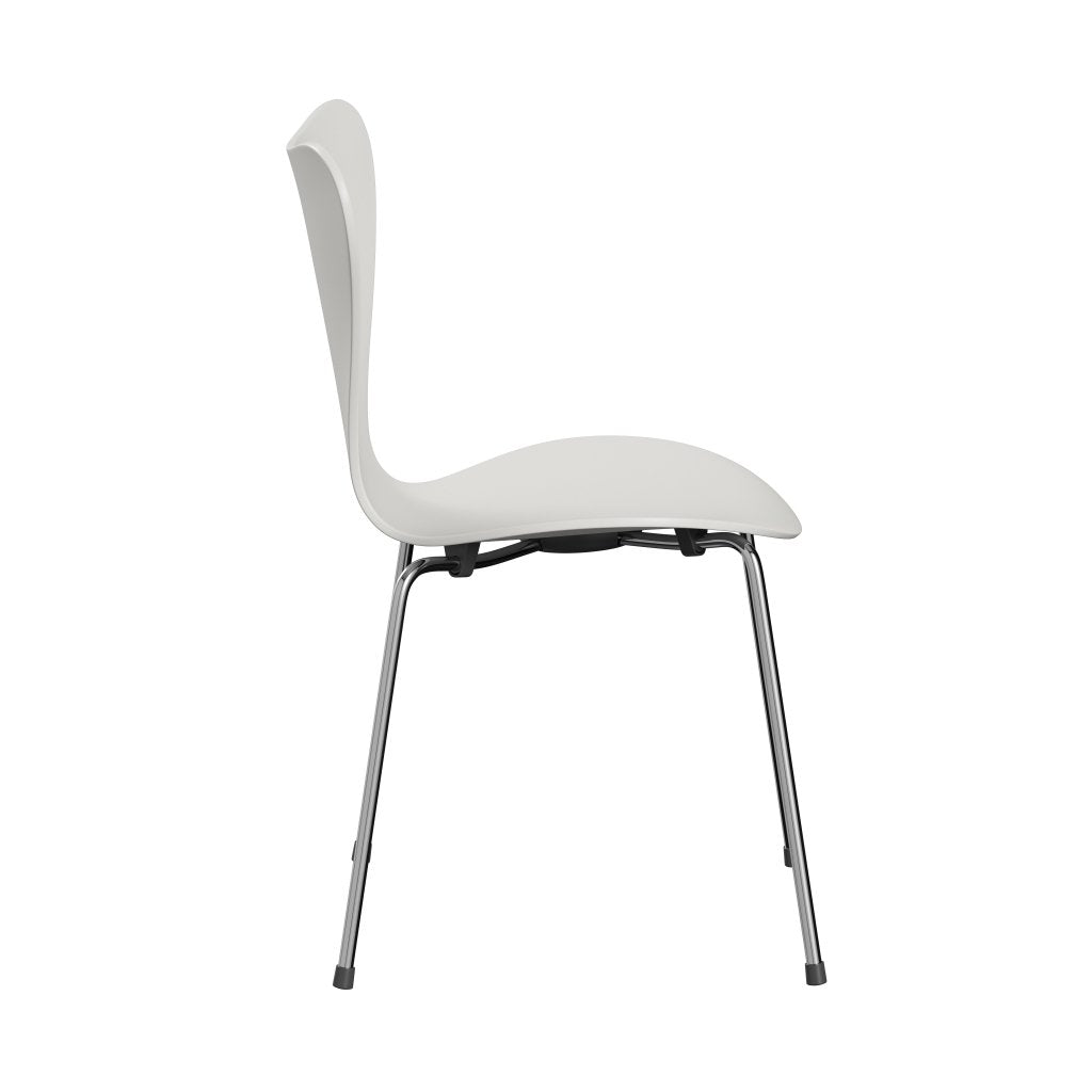 Fritz Hansen 3107 Stuhl ungepolstert, Chrom/Weiß lackiert