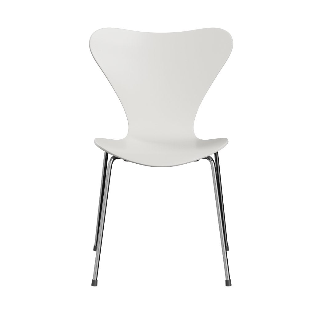 Fritz Hansen 3107 Silla sin supervoltura, cromada/blanco lacado