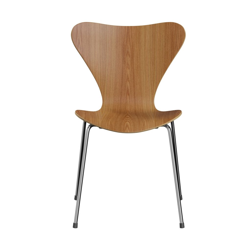 Fritz Hansen 3107 Chair non uffolstere, Chrome/Elm Appiazzurra Naturale