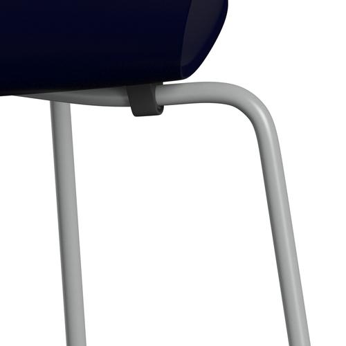 Sedia Fritz Hansen 3107 non ufflorata, nove blu di mezzanotte grigio/laccata