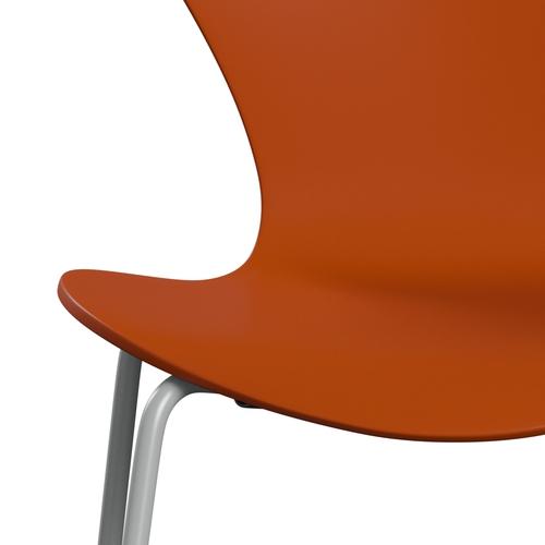 Fritz Hansen 3107 Stuhl ungepolstert, Nine Grau/Lackiert Paradies Orange