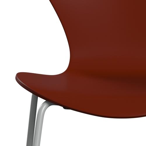 Fritz Hansen 3107 Stol UnupHolstered, ni grå/lakeret venetiansk rød