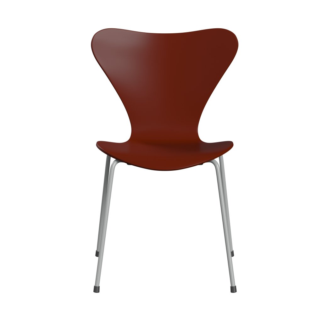 Fritz Hansen 3107 chaise unopolstered, neuf gris / laquérir rouge vénitien rouge