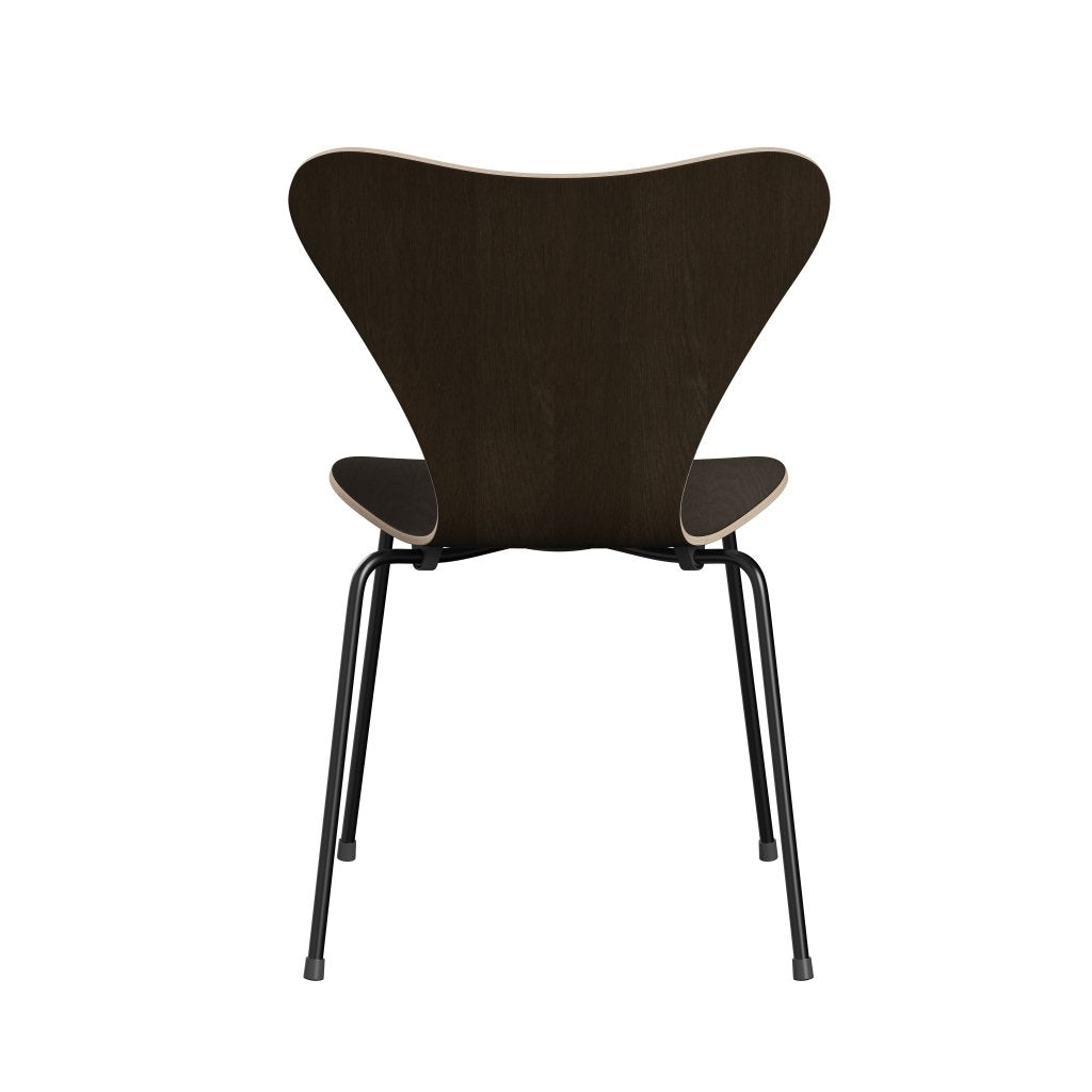 Fritz Hansen 3107 Stuhl ungepolstert, Schwarz/Dunkel gebeiztes Eichenfurnier Natur