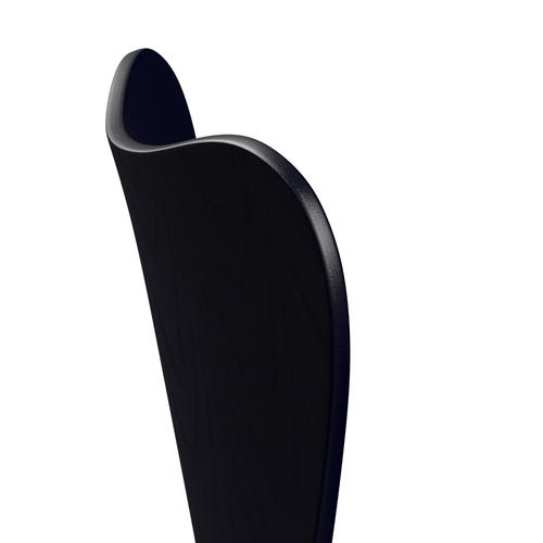 Fritz Hansen 3107 chaise unophastered, noir / coloré cendre de la nuit bleu