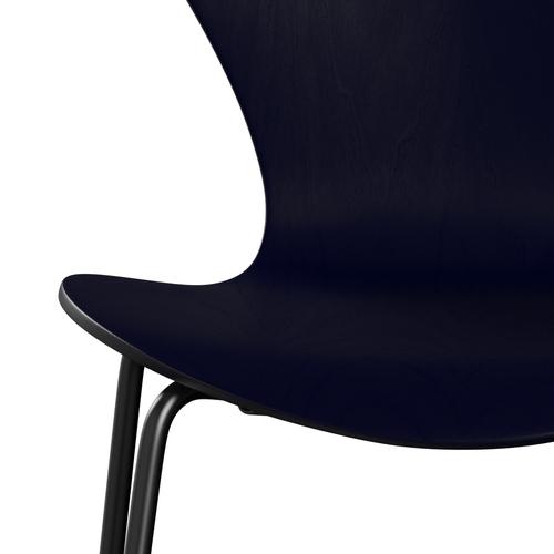 Fritz Hansen 3107 stoel niet -gestoffeerd, zwart/gekleurde as middernacht blauw