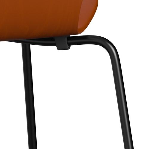 Fritz Hansen 3107 Stol Unupholstered, Black/Colored Ash Paradise Orange