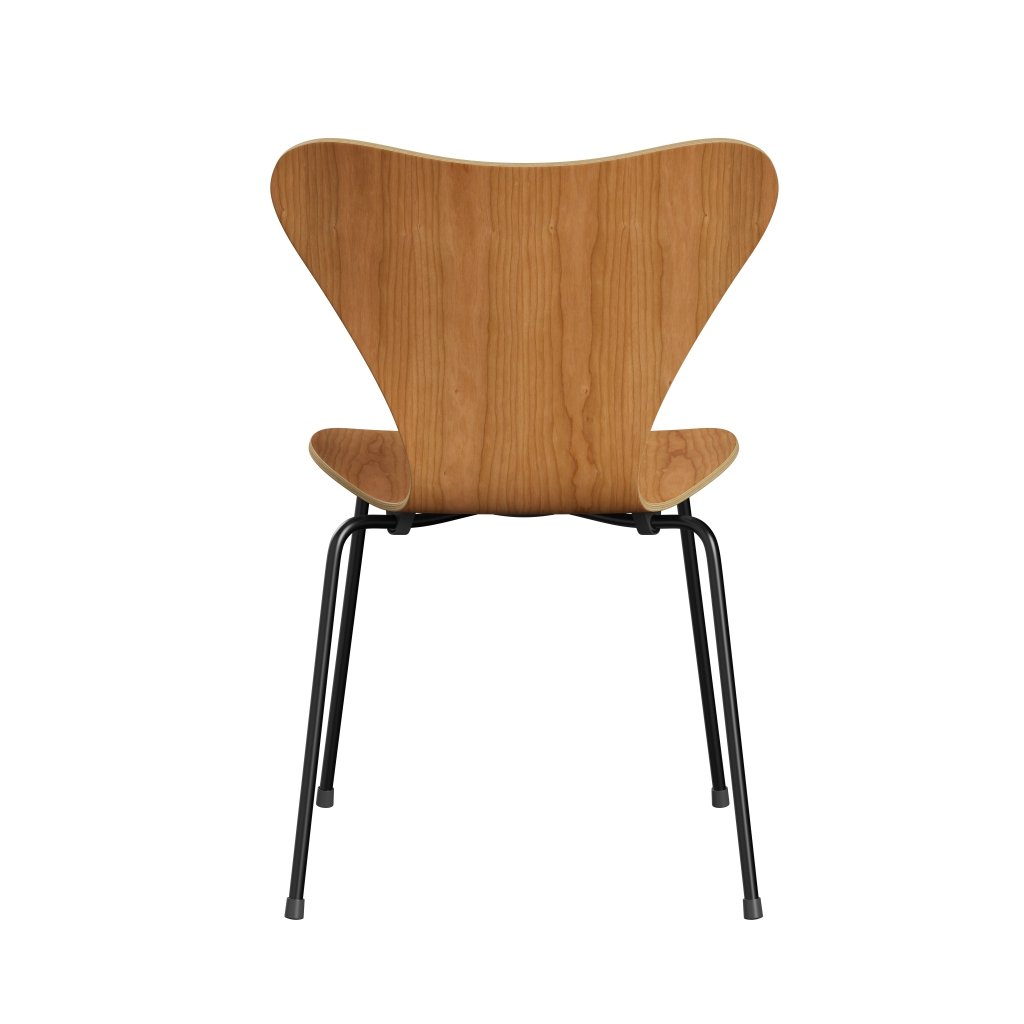 Sedia Fritz Hansen 3107 non uffolistica, impiallacciatura nera/ciliegia naturale