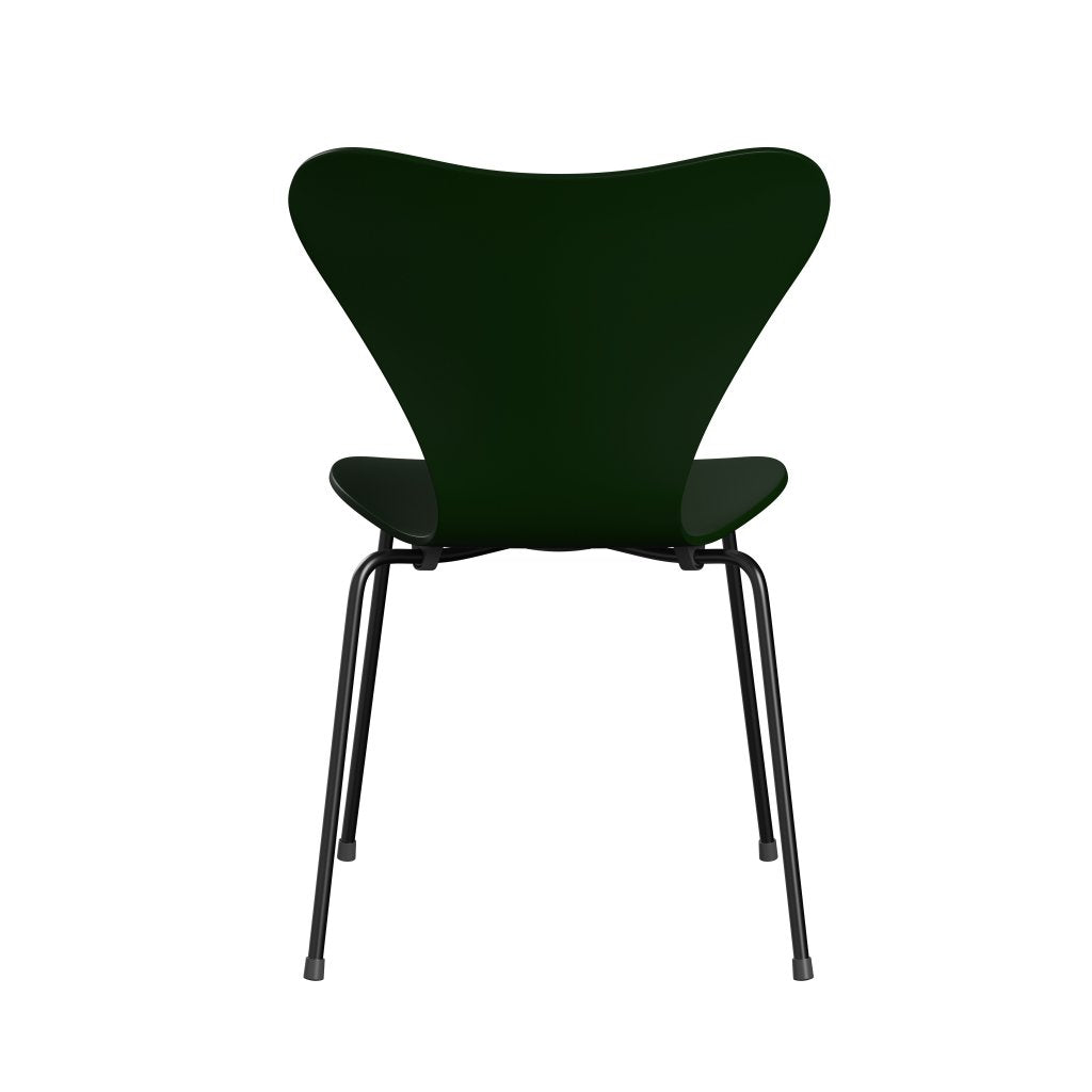 Fritz Hansen 3107 tuoli verhoilemattomana, mustalla/lakattulla ikivihreällä