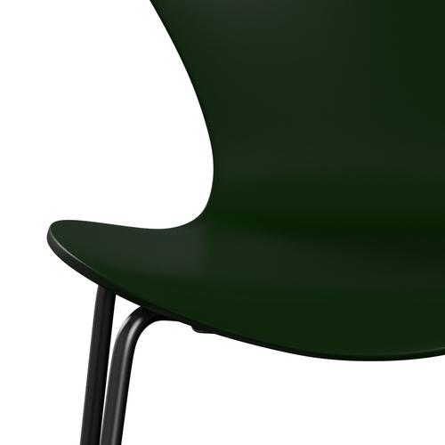 Sedia Fritz Hansen 3107 non uffolisca, nera/laccata evergreen