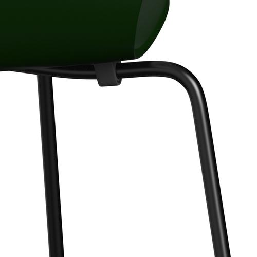 Fritz Hansen 3107 Chair Unupholstered, Black/Lacquered Evergreen