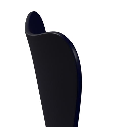 Fritz Hansen 3107 chaise unophastered, noir / laqué de minuit bleu