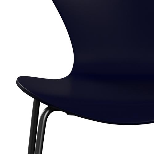 Fritz Hansen 3107 Stuhl ungepolstert, Schwarz/Mitternachtsblau lackiert