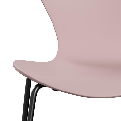 Fritz Hansen 3107 chaise unophastered, noire / laquée rose pâle