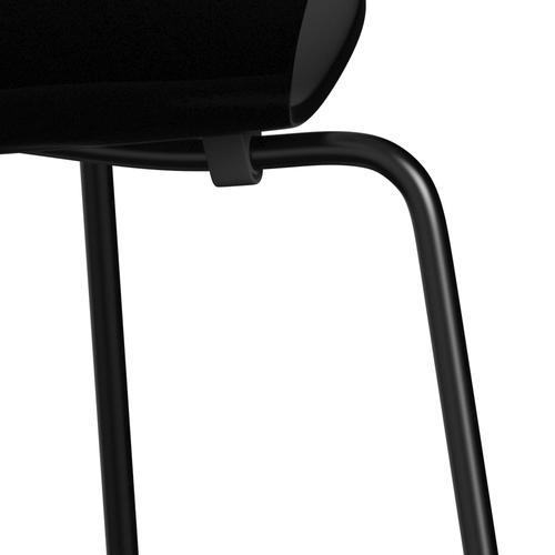 Fritz Hansen 3107 Stuhl ungepolstert, Schwarz/Schwarz lackiert