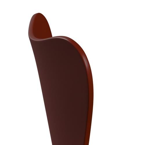 Sedia Fritz Hansen 3107 non uffolstere, nera/laccata rossa veneziana