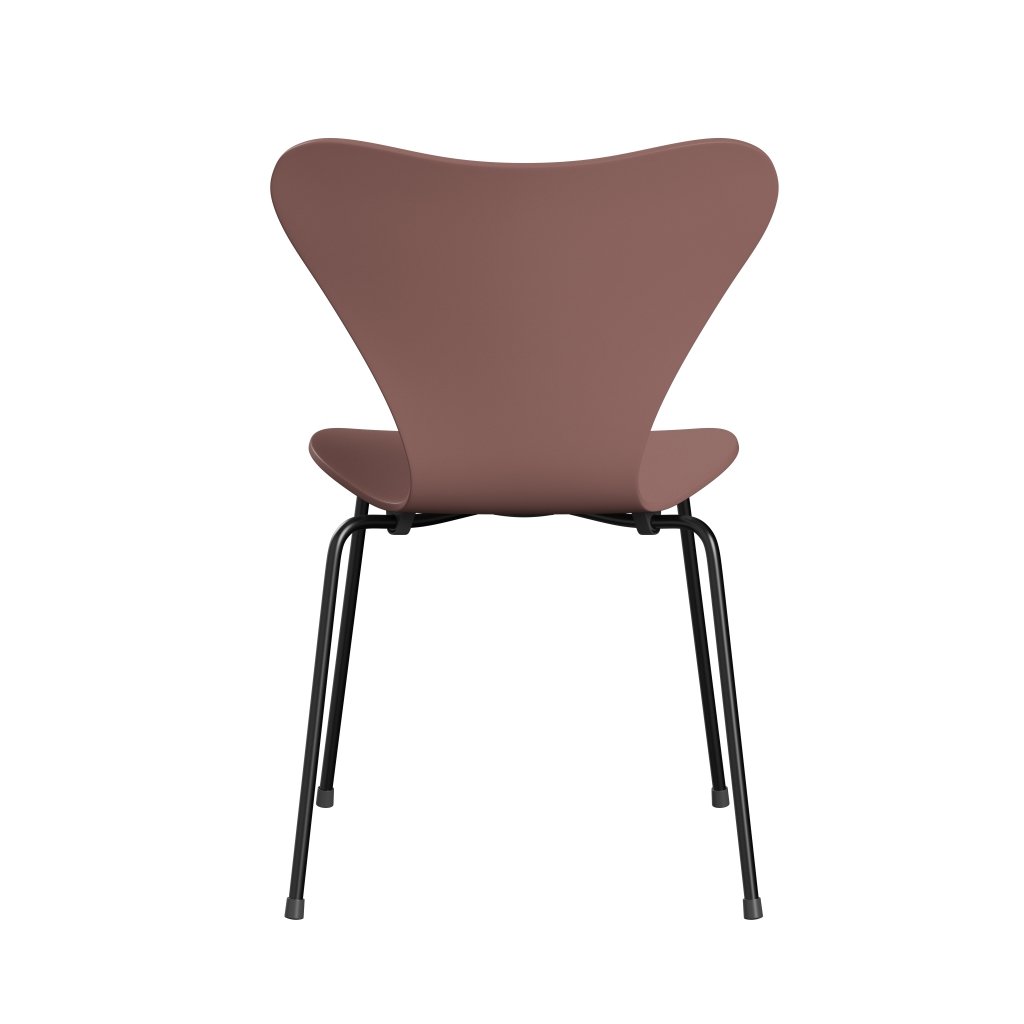 Fritz Hansen 3107 Stuhl ungepolstert, Schwarz/Lackiert Wild Rose