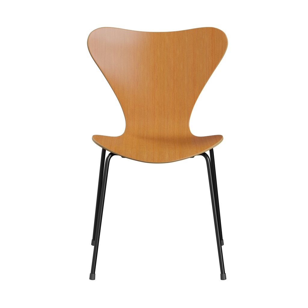 Fritz Hansen 3107 Stol UnupHolstered, sort/schweizisk sten fyrretræ naturlig