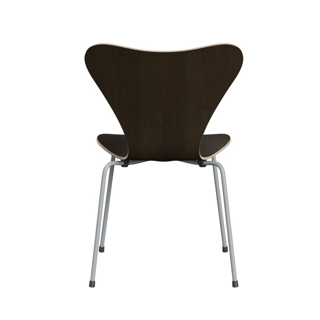 Fritz Hansen 3107 Stuhl ungepolstert, Silbergrau/dunkel gebeiztes Eichenfurnier Natur