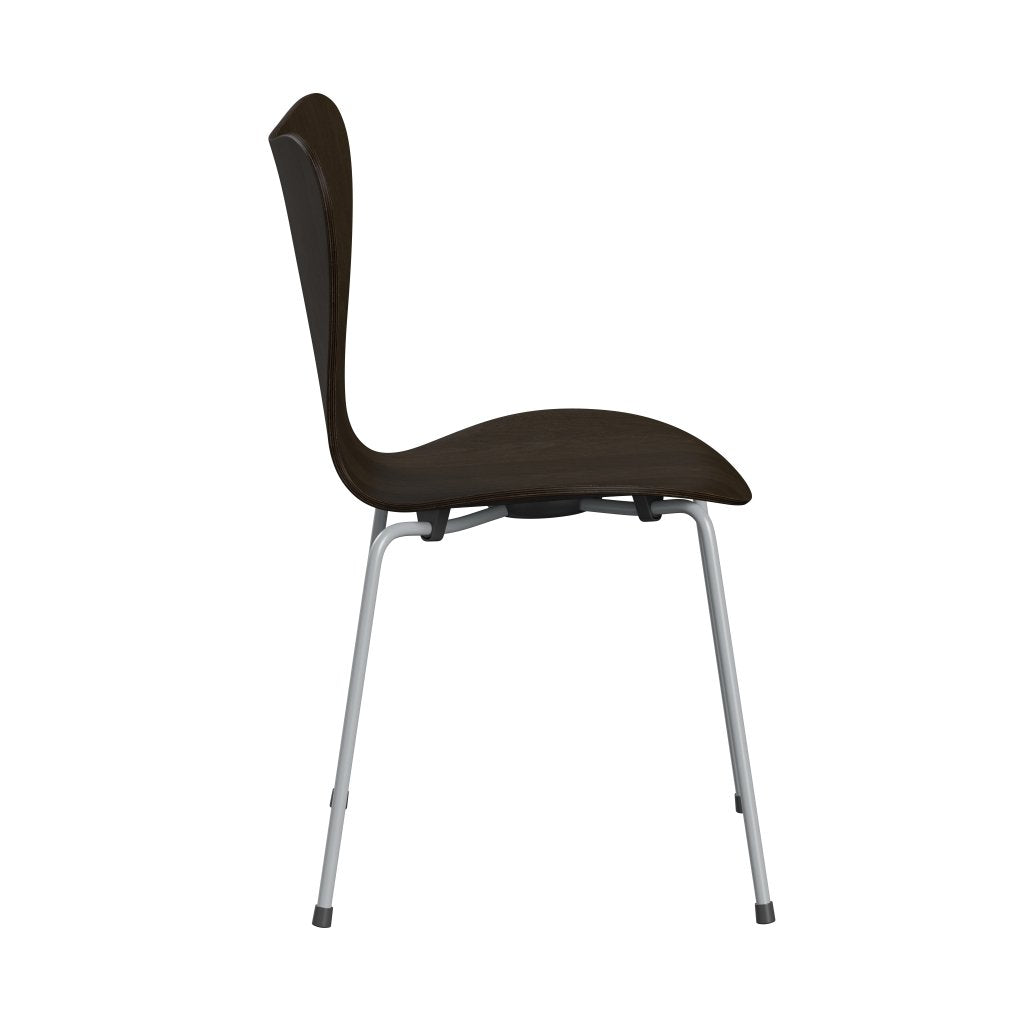 Fritz Hansen 3107 Stuhl ungepolstert, Silbergrau/Dunkel gebeizte Eiche