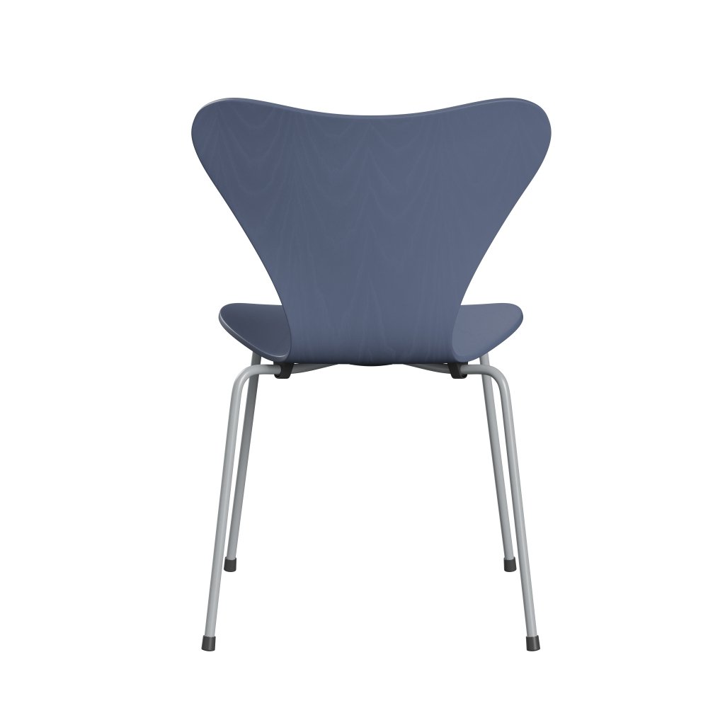 Fritz Hansen 3107 Chair Unupholstered, Silver Grey/Dyed Ash Dusk Blue