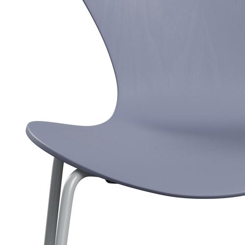 Sedia Fritz Hansen 3107 non uffoliscata, grigio argento/tinto di lavanda blu