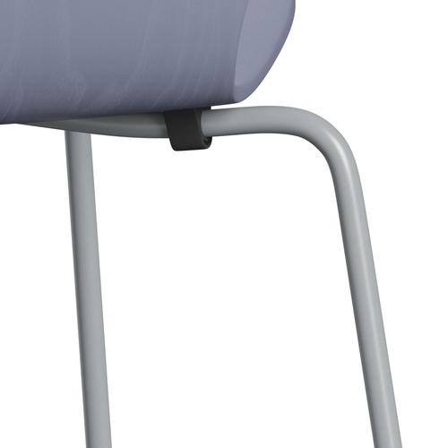 Fritz Hansen 3107 Stuhl ungepolstert, Silbergrau/gefärbte Esche Lavendelblau