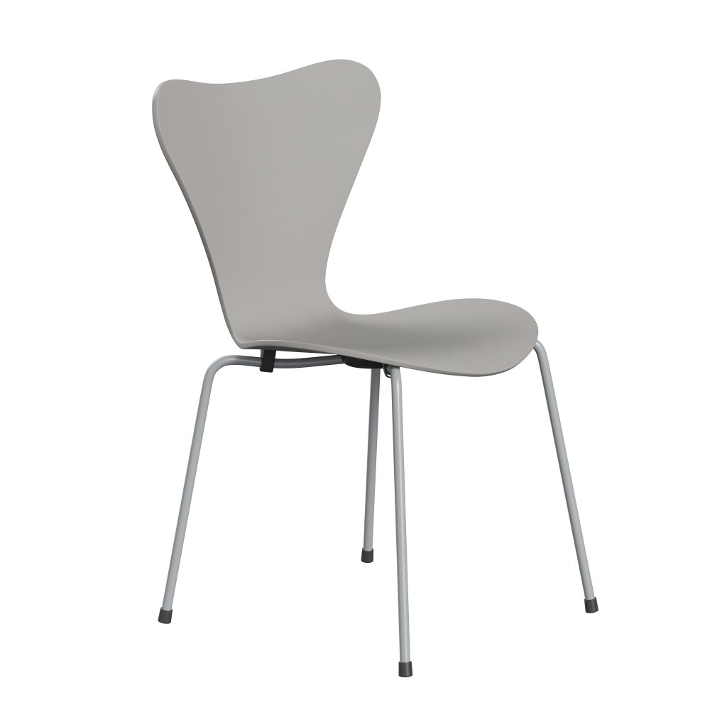 Sedia Fritz Hansen 3107 non uffolisca, cenere grigio/tinto d'argento nove grigio