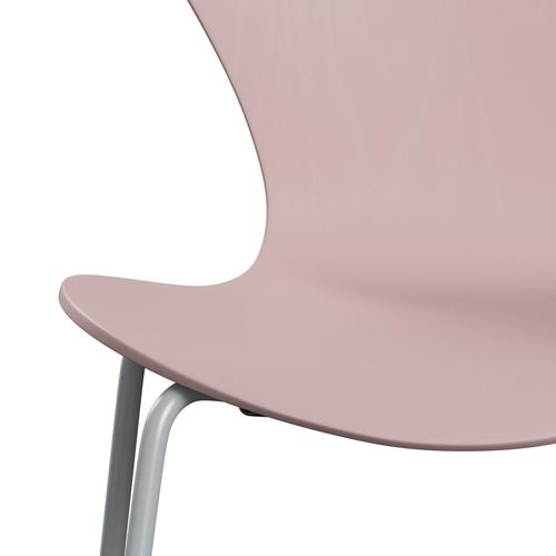 Fritz Hansen 3107 Stuhl ungepolstert, Silbergrau/gefärbte Esche Blassrosa