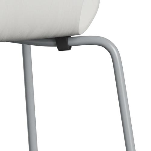 Sedia Fritz Hansen 3107 non ufflorata, grigio argento/color cenere bianco