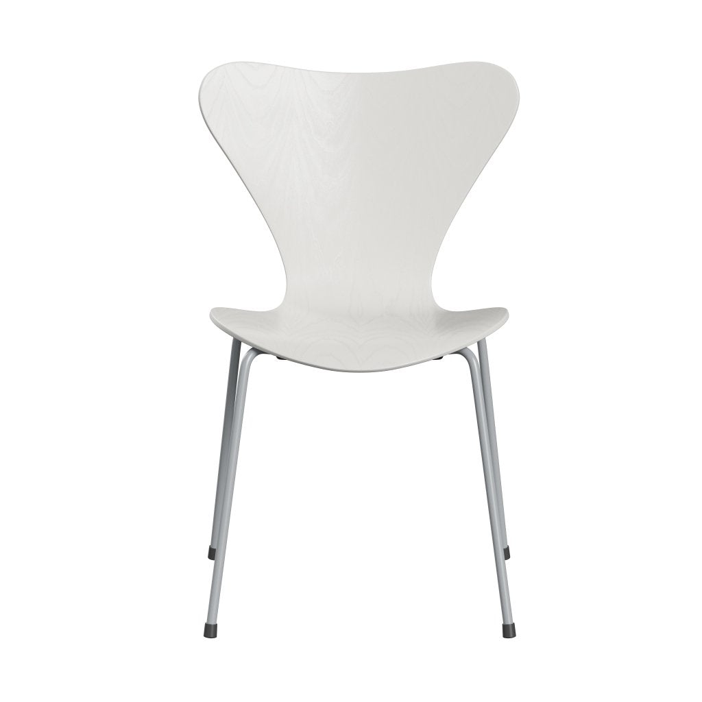 Sedia Fritz Hansen 3107 non ufflorata, grigio argento/color cenere bianco