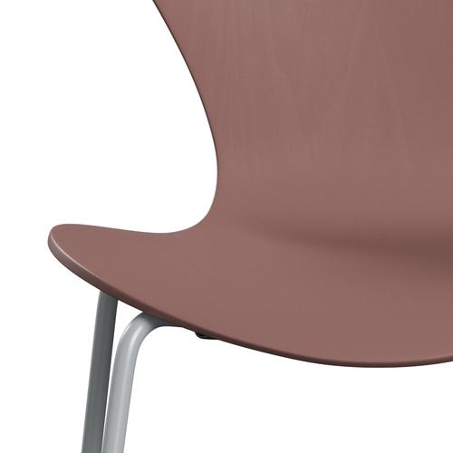 Fritz Hansen 3107 stoel niet -gestoffeerd, zilvergrijs/gekleurde as wilde roos