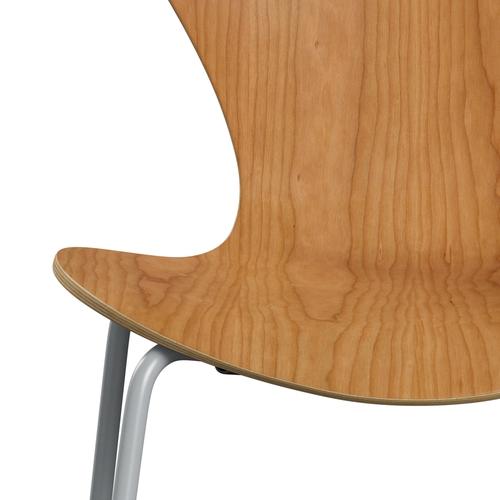 Fritz Hansen 3107 sedia non uffolisca, impiallacciatura grigio argento/ciliegia naturale