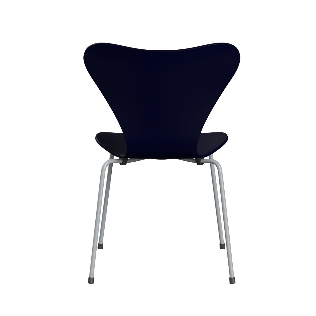 Fritz Hansen 3107 Stuhl ungepolstert, Silbergrau/Mitternachtsblau lackiert