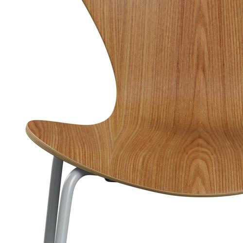 Fritz Hansen 3107 Silla sin supervolotear, gris plateado/chapa de chapa natural