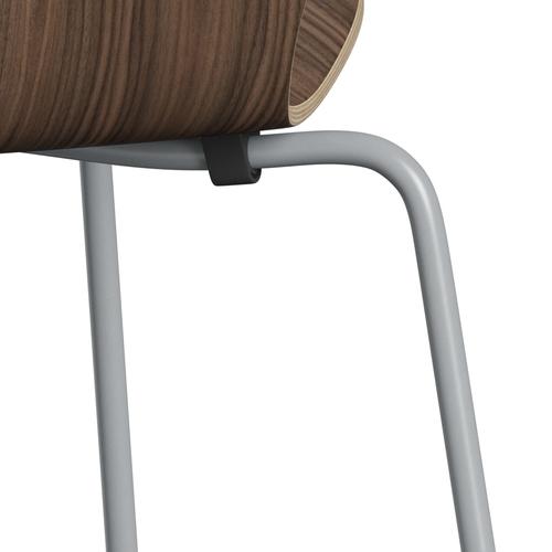 Fritz Hansen 3107 Chair Unupholstered, Silver Grey/Walnut Veneer Natural