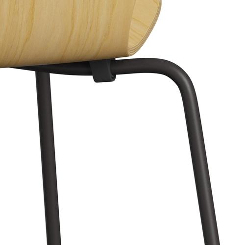 Fritz Hansen 3107 stoel niet -gestoffeerd, warm grafiet/asfineer natuurlijk