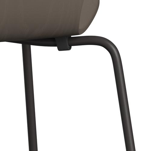 Fritz Hansen 3107 chaise unophastered, graphite chaud / cendres colorées argile profonde