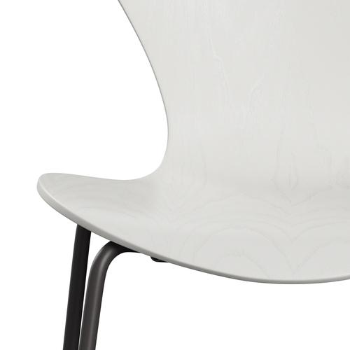 Fritz Hansen 3107 chaise unophastered, graphite chaud / cendres teintes blanches